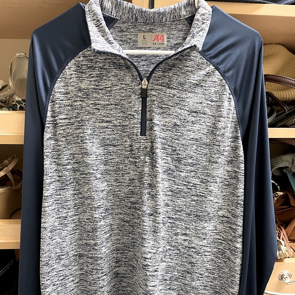 New, A4, performance quarter zip up long sleeve shirt.